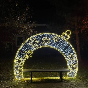 Светодиодная инсталляция Елочный шар со звездами 2D 180 см., Сад Радости (SR219)