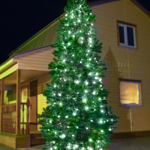 Комплект освещения Цветной каскад для елей высотой 5 м., 480 холодных белых LED, 48 м., шаг 35 см., Green Trees (KaskadW5)