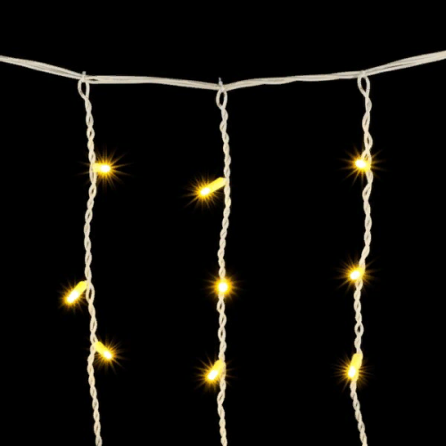  Светодиодная бахрома с колпачком 3,2*0,9 м., 168 теплых белых LED ламп, каучуковый белый провод, LTC (LL168-8-2WW) в Санкт-Петербурге