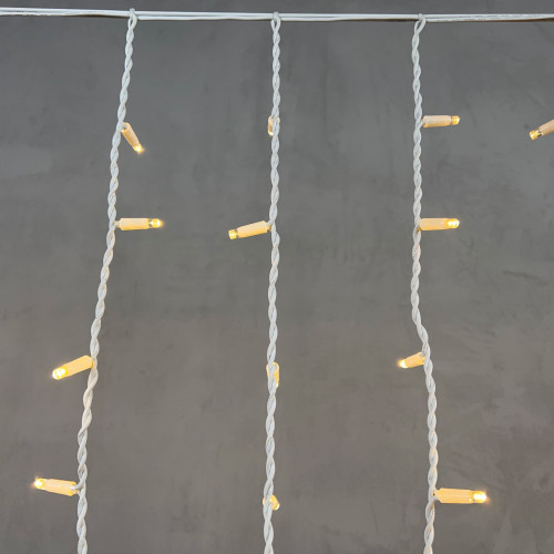  Светодиодная бахрома с колпачком 3,2*0,9 м., 168 теплых белых LED ламп, каучуковый белый провод, LTC (LL168-8-2WW) в Санкт-Петербурге