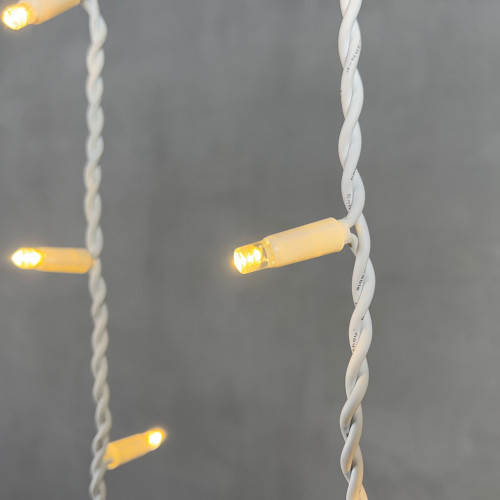  Светодиодная бахрома с колпачком 3,2*0,9 м., 168 теплых белых LED ламп, каучуковый белый провод, LTC (LL168-8-2WW) в Санкт-Петербурге