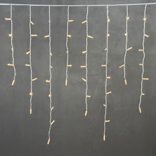  Светодиодная бахрома с колпачком 3,2*0,9 м., 168 теплых белых LED ламп, каучуковый белый провод, LTC (LL168-8-2WW) в Санкт-Петербурге