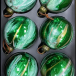 Набор стеклянных шаров Акварель зеленая 80 мм., 6 шт., Christmas DeLuxe (87195)