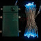 Светодиодная гирлянда 10 м., 3 батарейки типа D 4.5V, 100 LED ламп небесно голубого цвета, таймер, прозрачный провод, Beauty Led (EST100-4W10-8SB)