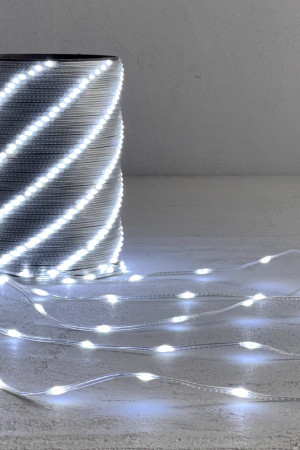Гирлянда роса Про 20 м., холодный белый 24В, 400 LED, провод прозрачный ПВХ, IP65, (RosaPro400-10-1W) 