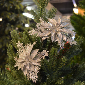 Цветы серебристые 2шт. 13х13 см. (522487)