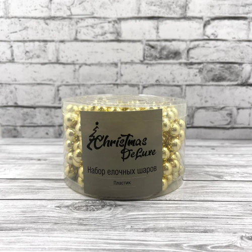Пластиковые бусы Гигант 1,4 см.* 5 м., золото, Christmas DeLuxe (87012) в Санкт-Петербурге
