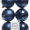 Набор пластиковых шаров Парис 80 мм, синий, 6 шт, Kaemingk (022156)