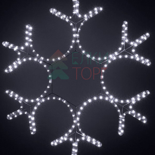Светодиодная фигура Снежинка 80 см., 220V, 216 холодных белых LED ламп, прозрачный дюралайт, Beauty Led (LC-13033)