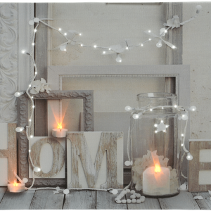 Светодиодное панно Свечи в декоре - Home 30*40 см с LED огнями, Kaemingk (483231/2) 