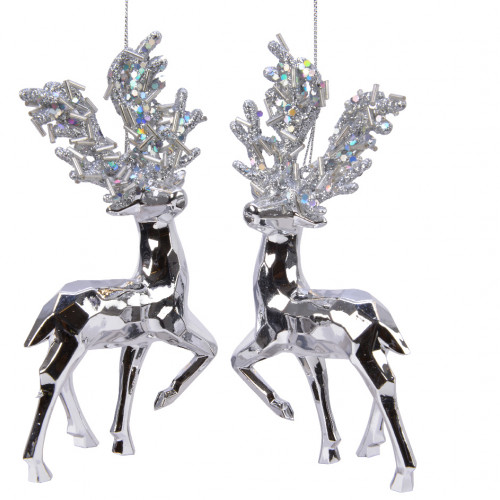Украшение-подвеска Лесной олень в серебре 16 см., Kaemingk (516286)