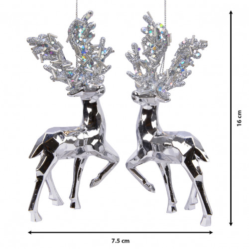 Украшение-подвеска Лесной олень в серебре 16 см., Kaemingk (516286)