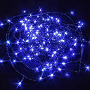 Светодиодная нить 13,5 м., 220V, 200 синих LED ламп, контроллер, черный провод, Winner Light (b.01.5B.200-)