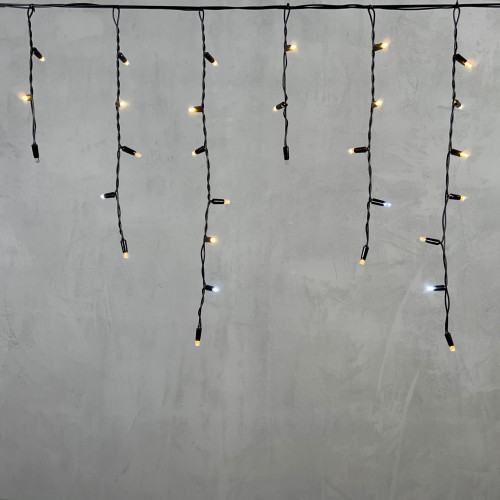  Светодиодная бахрома с колпачком 3,1*0,5 м., 120 теплых белых LED ламп, мерцание, черный провод ПВХ, IP65, LTC (PIL120BLWCAP-11-2WW) в Санкт-Петербурге