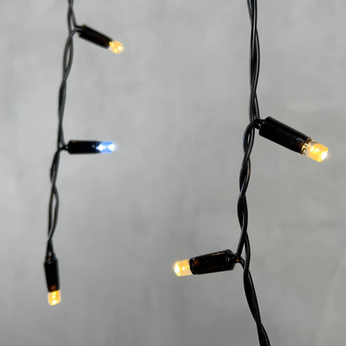  Светодиодная бахрома с колпачком 3,1*0,5 м., 120 теплых белых LED ламп, мерцание, черный провод ПВХ, IP65, LTC (PIL120BLWCAP-11-2WW) в Санкт-Петербурге