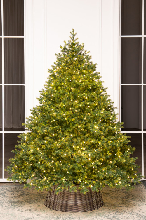 Искусственная елка Эрмитажная 240 см., теплых белых микро LED ламп, 100% литая хвоя, ЕлкиТорг (95240)