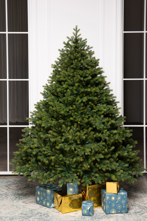 Искусственная елка Эрмитажная 240 см., теплых белых микро LED ламп, 100% литая хвоя, ЕлкиТорг (95240)