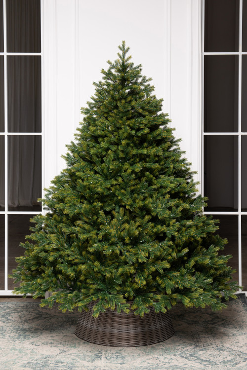 Искусственная елка Эрмитажная 240 см., теплых белых микро LED ламп, 100% литая хвоя, ЕлкиТорг (95240)