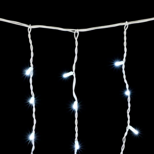 Светодиодная бахрома с колпачком 3,2*0,9 м., 168 белых LED ламп, каучуковый белый провод, LTC (LL168-8-2W)