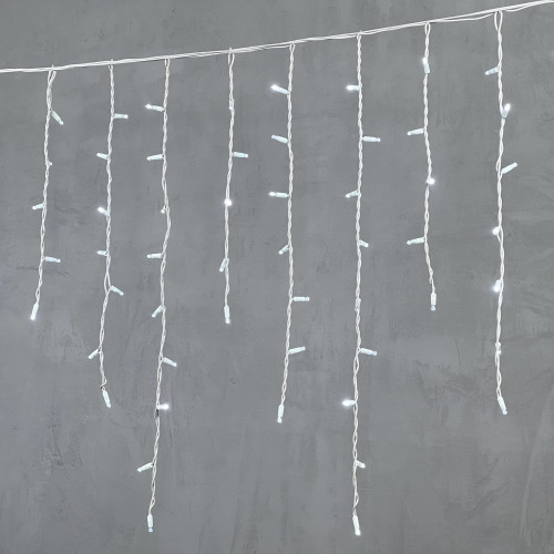 Светодиодная бахрома с колпачком 3,2*0,9 м., 168 белых LED ламп, каучуковый белый провод, LTC (LL168-8-2W)