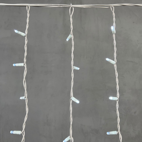Светодиодная бахрома с колпачком 3,2*0,9 м., 168 белых LED ламп, каучуковый белый провод, LTC (LL168-8-2W)