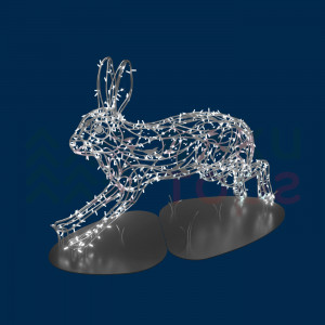 Светодиодная фигура Заяц серебряный Premium 0,93 м., Conso (OL330i11)