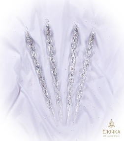 Набор стеклянных подвесок Льдинка 4 шт., Ёлочка (С1087)