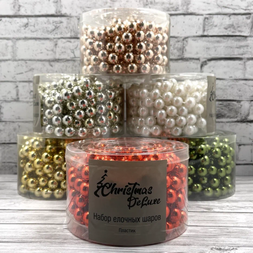 Пластиковые бусы Гигант 1,4 см.* 5 м., красный, Christmas DeLuxe (87014) в Санкт-Петербурге
