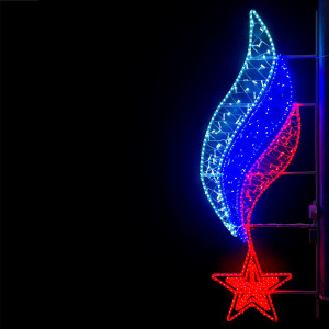 Светодиодная консоль Звезда с Российским Флагом 60*200 см., Триколор, LTC (LC-13407)