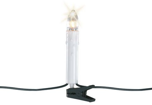 Светодиодная гирлянда свеча в форме купола 7.5 м., 220 V., 16 LED ламп, зеленый ПВХ, Kaemingk (490768)