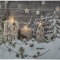 Светодиодное панно Свечи в декоре - Снежный лес 30*40 см с LED огнями, Kaemingk (483231/3)