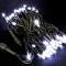 Светодиодная нить с мерцающим диодом 10 м., 220V, 100 холодных белых LED ламп, черный каучук, соединяемая, Winner Light (w.01.7B.100+)