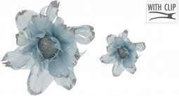 Цветок на клипсе Снежный сад 10*20 см., голубой, Koopman (CAA124120/2)