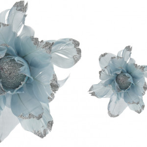 Цветок на клипсе Снежный сад 10*20 см., голубой, Koopman (CAA124120/2)