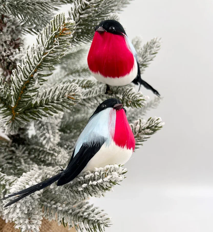Набор декоративных фигур Снегири 12 см., 6 шт., на клипсе, пенопласт,  Christmas DeLuxe (13416)