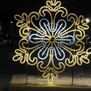 Светодиодная инсталляция Снежинка кружевная 2D 200 см. 1 шт., Сад Радости (SR221)