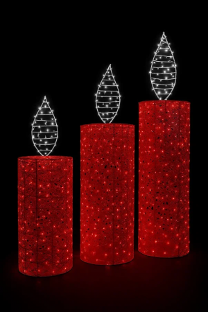 Светодиодная инсталляция Набор свечей 150/180/210 см. 3 шт., Сад Радости (SR318)