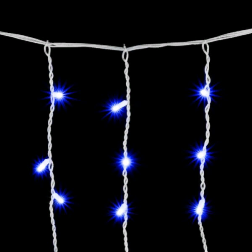 Светодиодная бахрома с колпачком 3,2*0,9 м., 168 синих LED ламп, каучуковый белый провод, LTC (LL168-8-2B) в Санкт-Петербурге