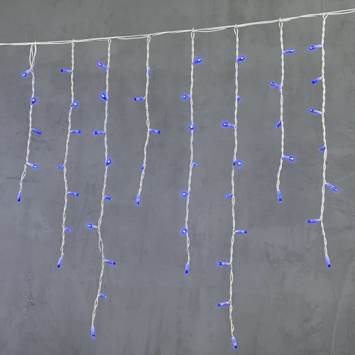 Светодиодная бахрома с колпачком 3,2*0,9 м., 168 синих LED ламп, каучуковый белый провод, LTC (LL168-8-2B) в Санкт-Петербурге