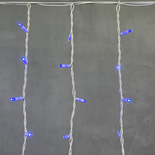 Светодиодная бахрома с колпачком 3,2*0,9 м., 168 синих LED ламп, каучуковый белый провод, LTC (LL168-8-2B) в Санкт-Петербурге