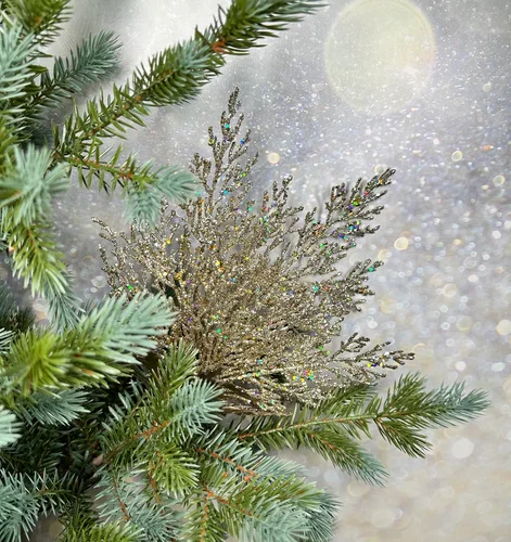 Ветвь Коралл платиновый 53 см., 1 шт., Christmas DeLuxe (86755)  