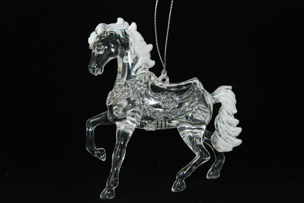 Украшение"Лошадка" цвет серебро,12 см, (120997)