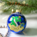 С29/3 Стеклянный шар Змея 60 мм., синий, Ёлочка