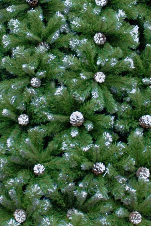 Елка Снежная королева заснеженная с шишками 5 м., интерьерная, ствольная, ПВХ. ЕлкиТорг (71500)