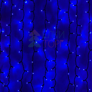 Светодиодный занавес Sealed 1*3 м., 220V., 300 синих LED ламп, черный каучук, Beauty Led (LL301-1-2B)
