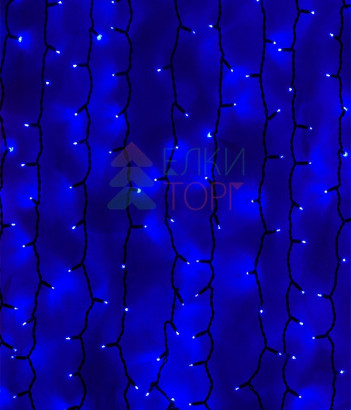 Светодиодный занавес Sealed 1*3 м., 220V., 300 синих LED ламп, черный каучук, Beauty Led (LL301-1-2B)