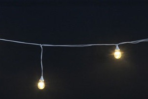 Ретро гирлянда Ламполайт 10 м., 220V, 20 ламп теплого белого свечения, белый провод, соединяемая, Rich LED (RL-i10*0.2-20S14-W/WW)