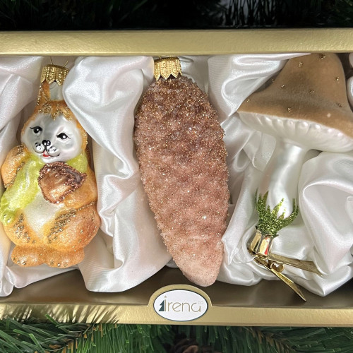 Набор стеклянных игрушек Лесной, 3 шт., Irena CO (63156/2)