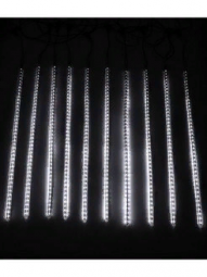 Гирлянда Тающие сосульки 10*0.8 м., 720 холодных белых LED ламп, черный провод ПВХ, Teamprof 