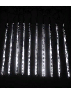 Гирлянда Тающие сосульки 10*0.8 м., 720 холодных белых LED ламп, черный провод ПВХ, Teamprof  в Белгороде